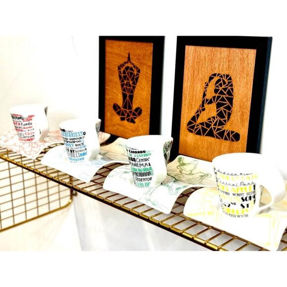 RARE Set of 4 Villeroy & Boch New Wave Cities Espresso Cups & Plates Duos 2013 - Picture 1 of 10